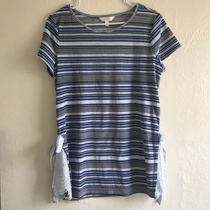 Lauren Conrad tunic striped blue lace